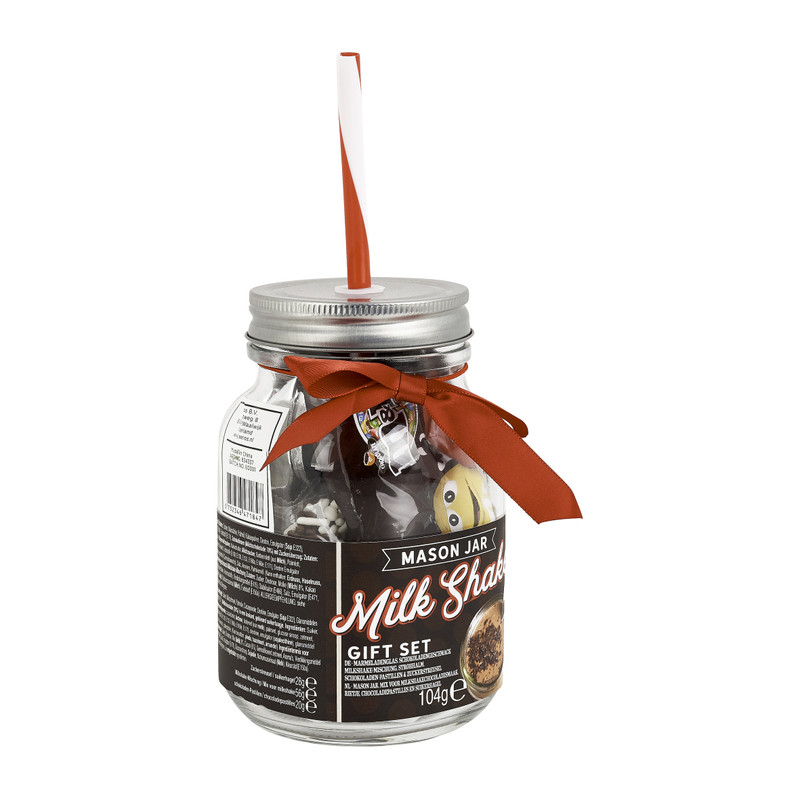 Giftset mason jar - chocolade milkshake - M&M