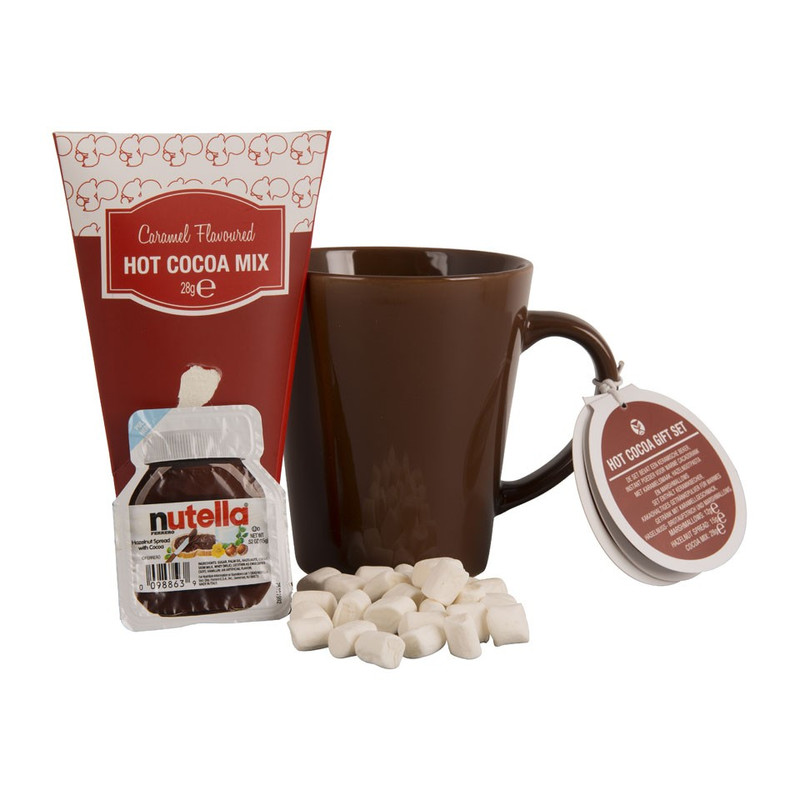 Cadeauset warme chocolademelk - bruine mok 