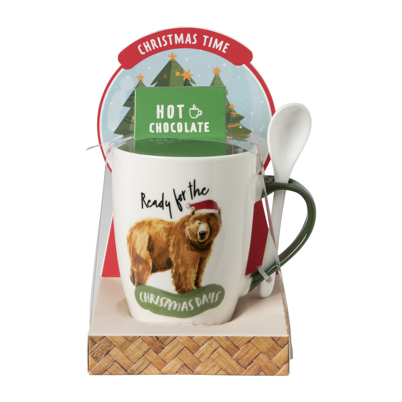 Kerst mok beer met lepel - diverse varianten