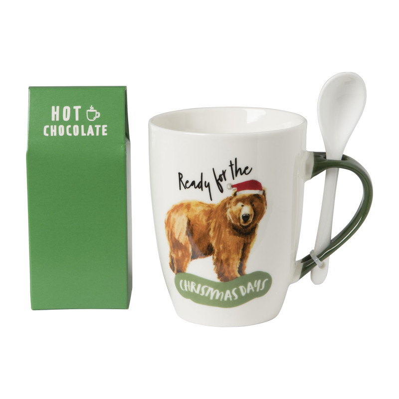 Kerst mok beer met lepel - diverse varianten