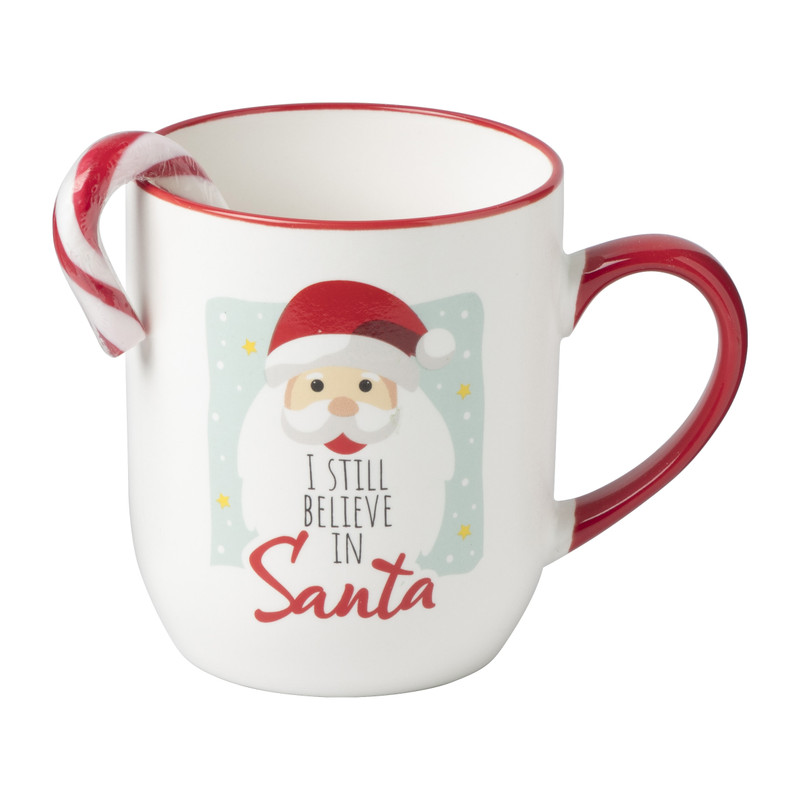 Kerst mok kerstman - wit