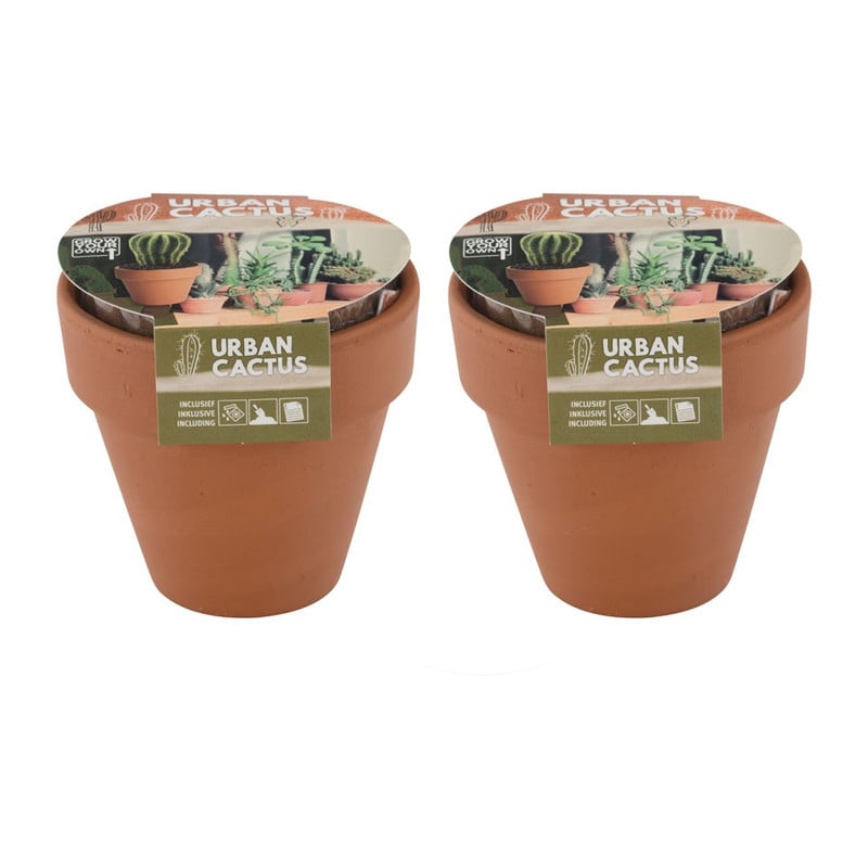 Kweek je eigen cactus - 8.5x8.5 cm - set van 2 