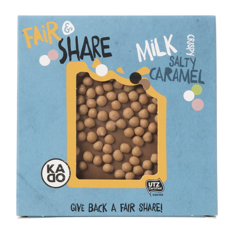 Fair & share chocolade - milk caramel seasalt - 65 g 