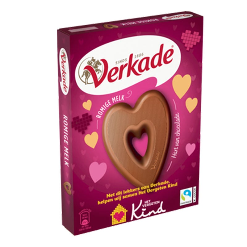 Verkade chocolade hart - melk - 135 gram