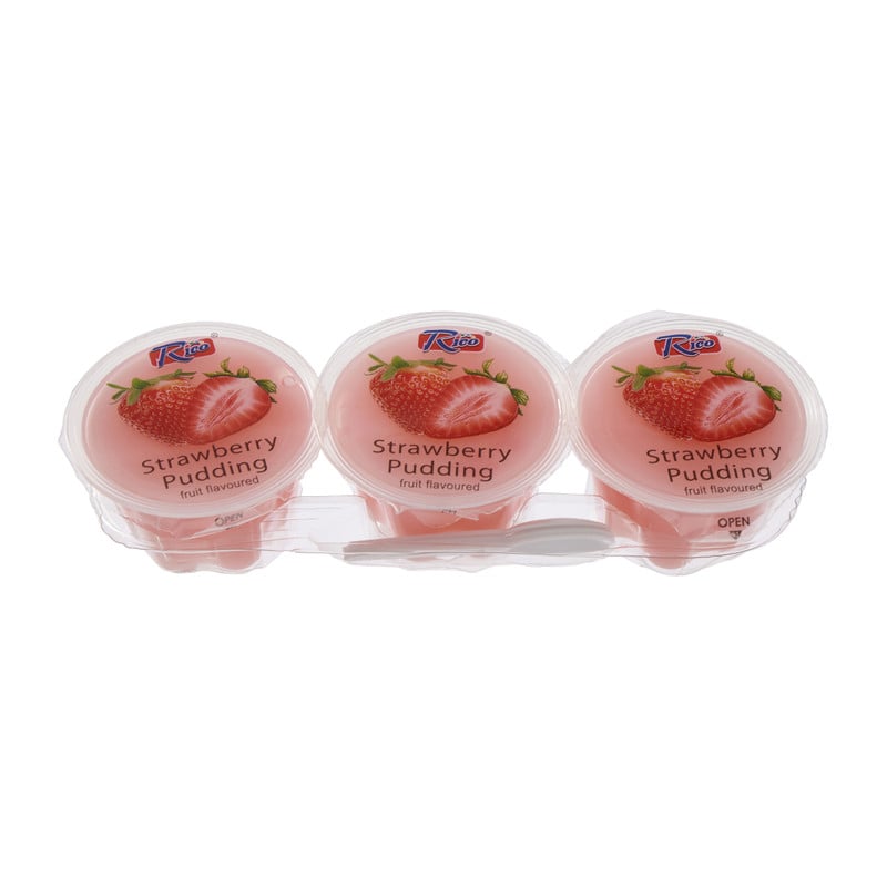 Pudding fruit - aardbei - 3x65 gram 