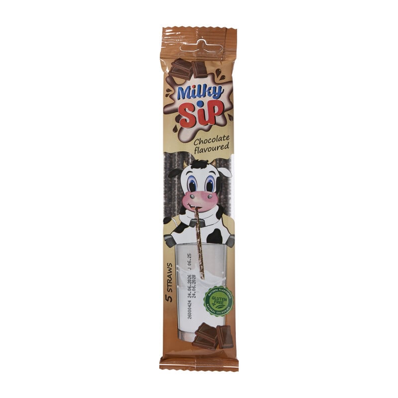 Milky sip flavored straw - chocolade - 5x6 gram 