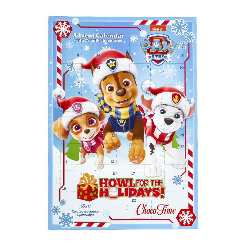 Adventskalender met chocolade - Paw Patrol - 65 g 