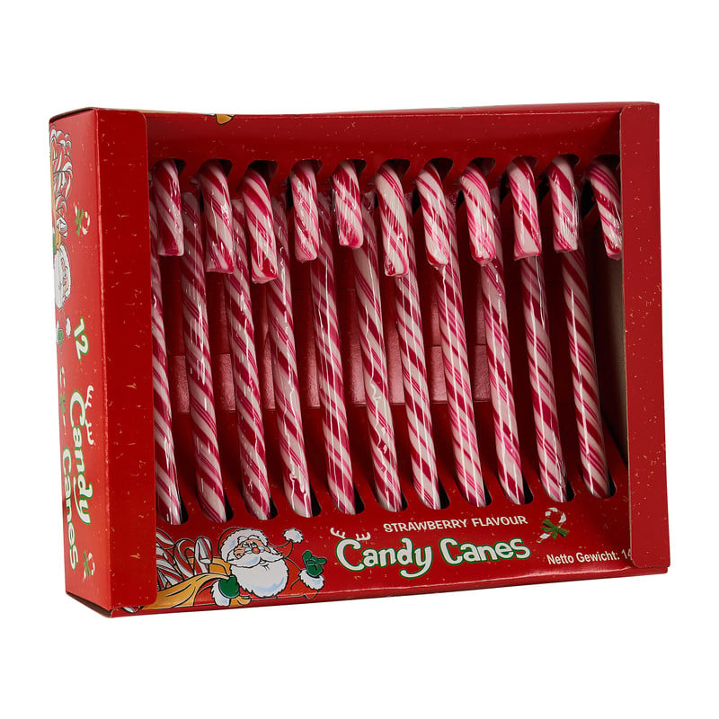Candy cane doos - rood/wit - 12st