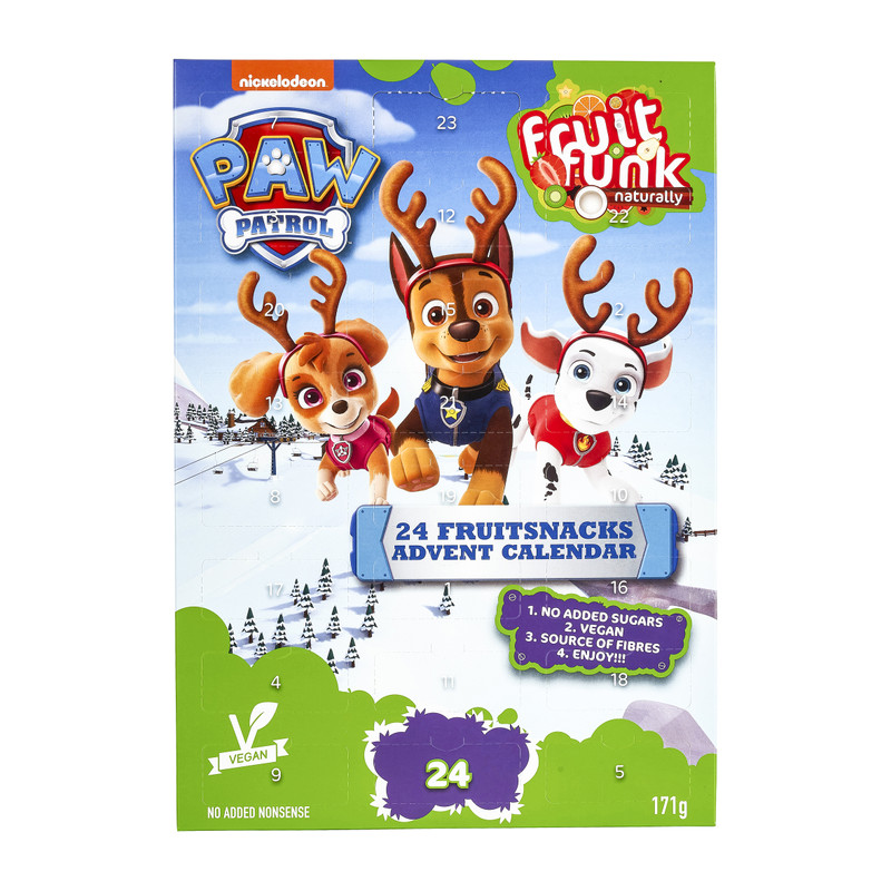 Adventskalender met fruit snoep - Paw Patrol - 171 g