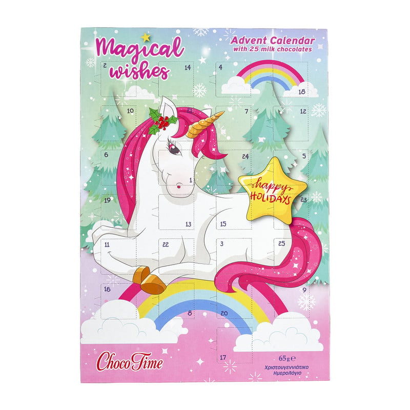 Adventskalender met chocolade - unicorn star - 65 g