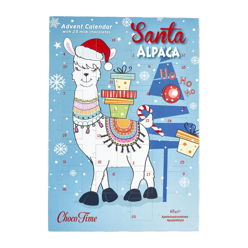 Adventskalender met chocolade - alpaca - 65 g