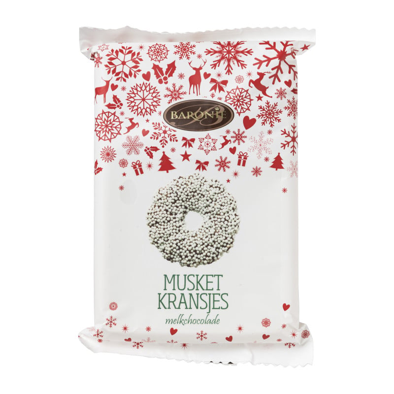 Baronie chocoladekransjes - wit musket - 37.5 gram 