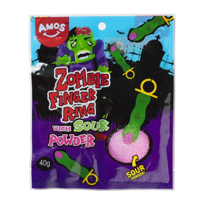 Halloween snoep - zombie ring lolly's - 40 gram 