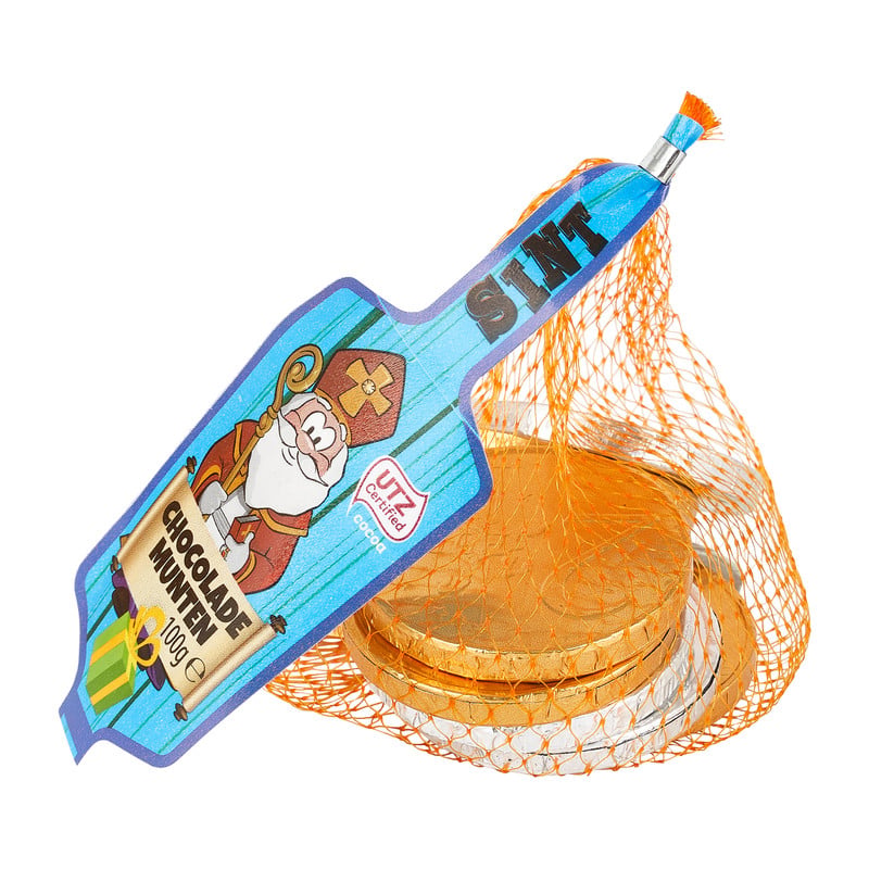 Chocolade munten in netje - 100 gram