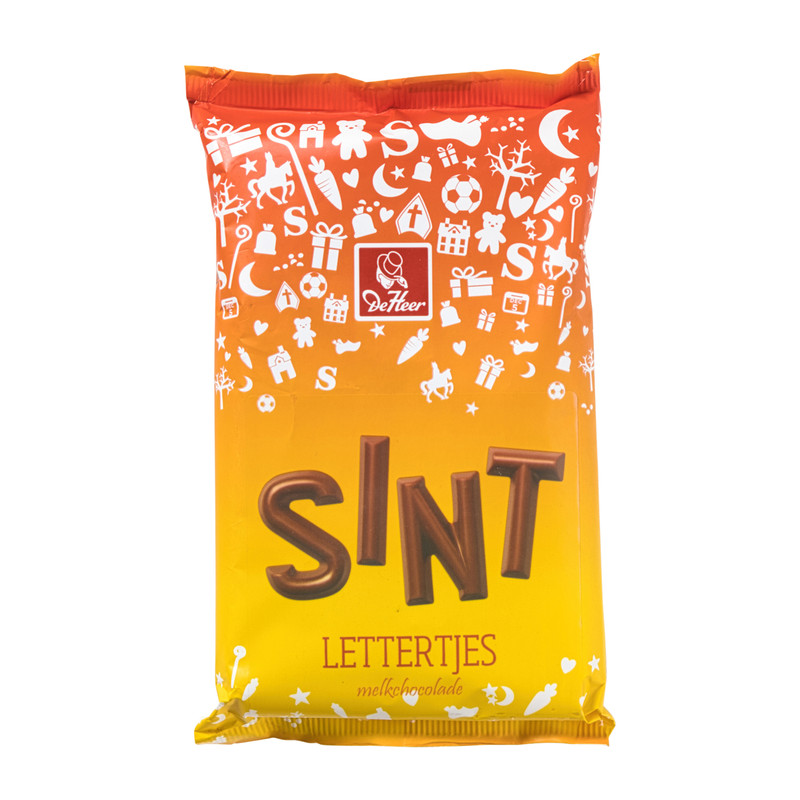Bakje miniletters - melk chocolade - 150 gram