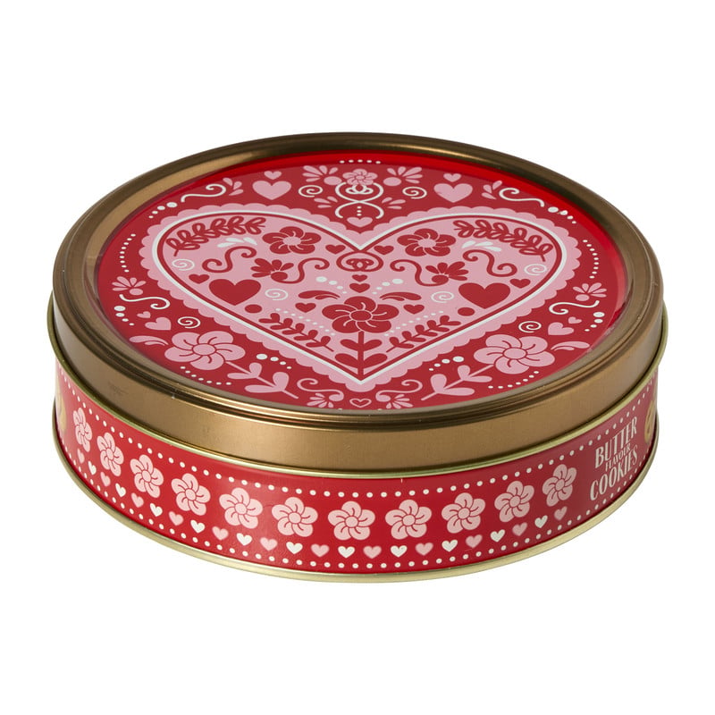 Koekjestrommel hart met koekjes - 114 gram