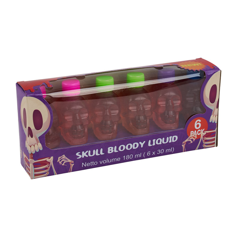 Skull bloody liquid - aardbeiensmaak- 6 stuks
