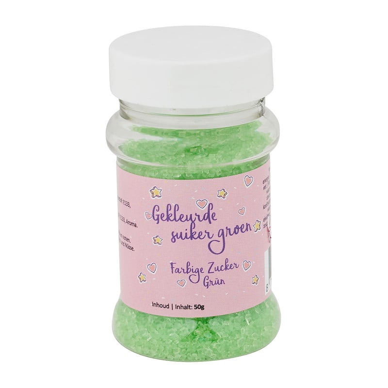 Gekleurde suiker - groen - 50 gram