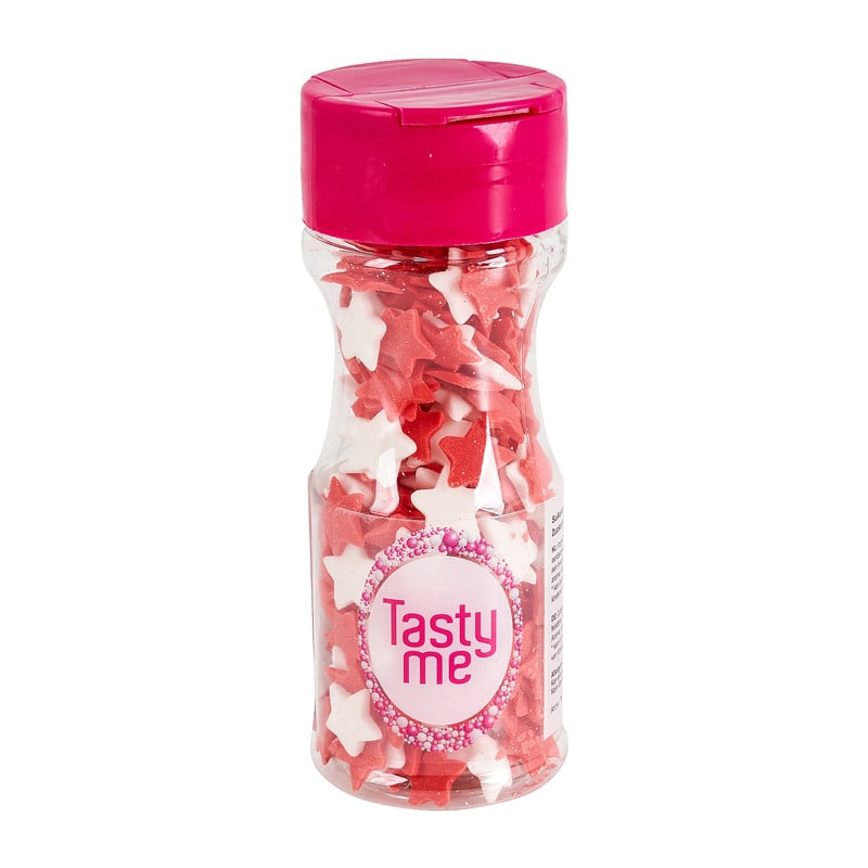 Tasty me suikersterretjes - rood/wit - 45 gram
