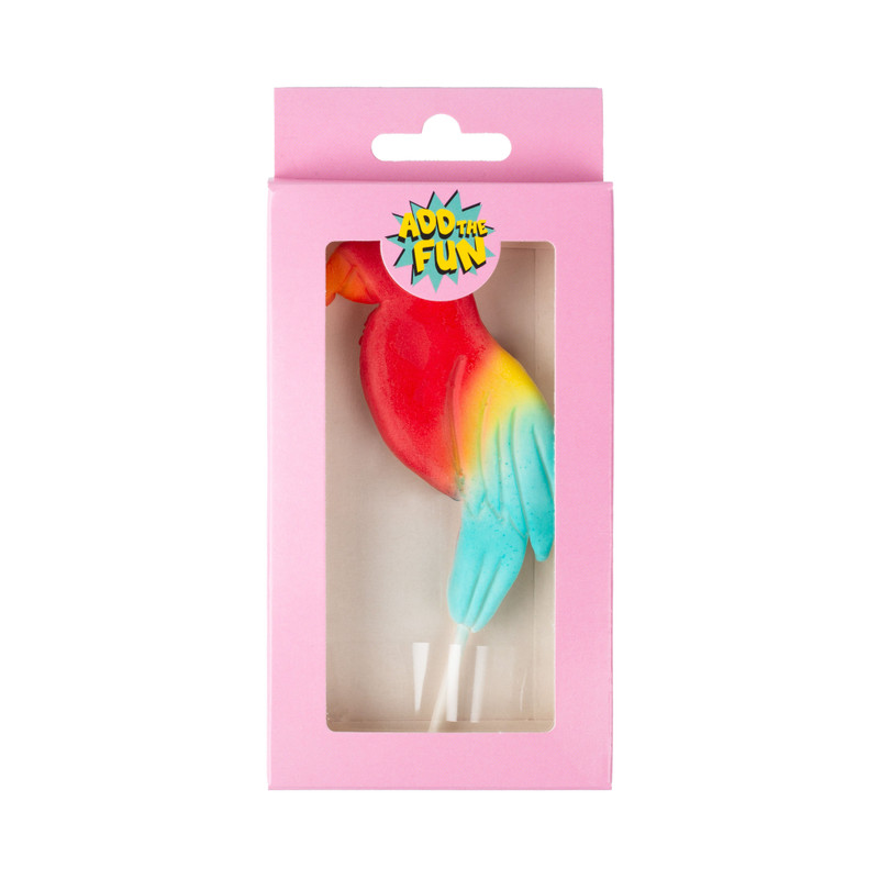 Caketopper papegaai - rood/blauw