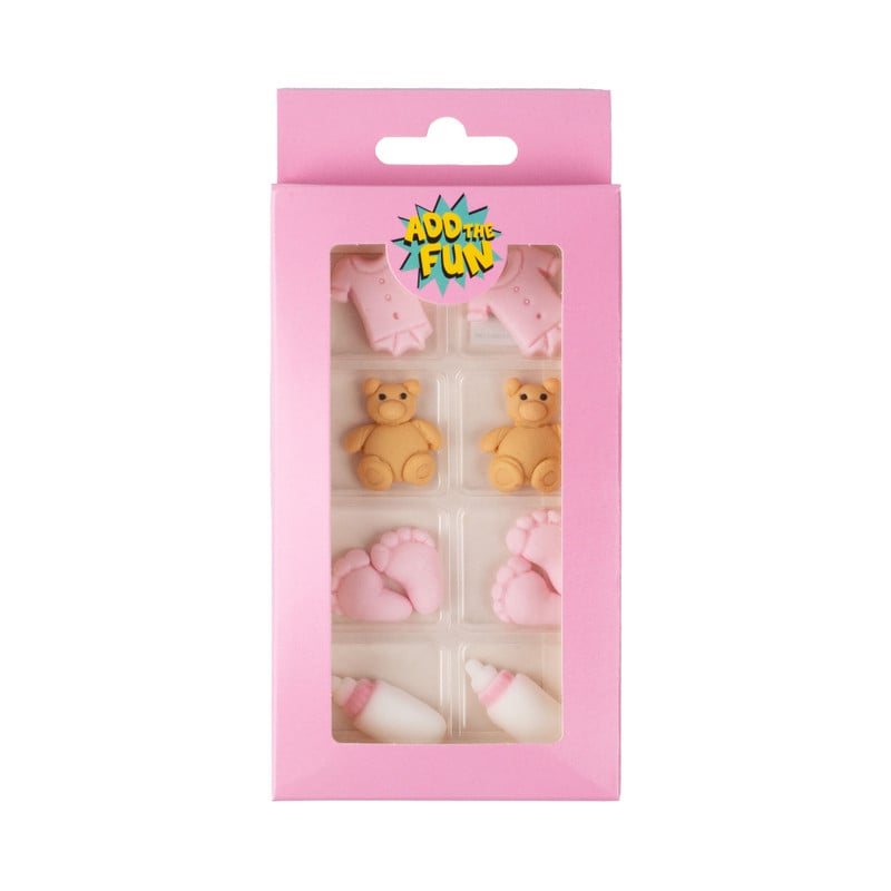 Taartdecoratie baby meisje - roze