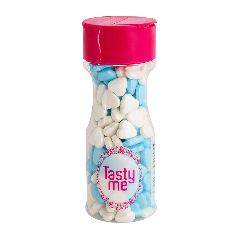 Suikerhartjes - wit/blauw - 75 g
