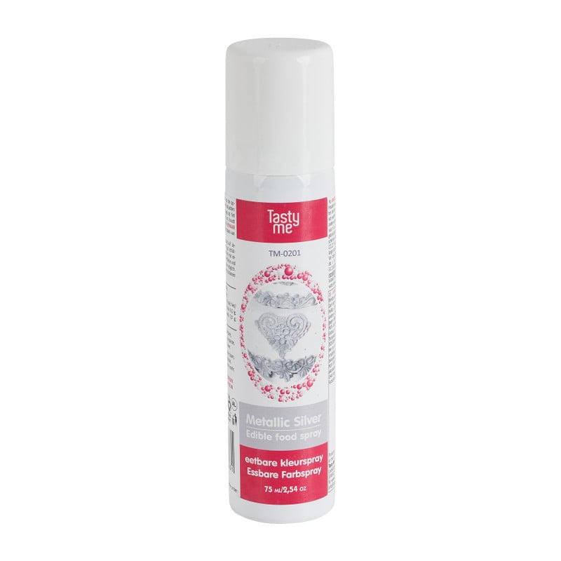 Eetbare kleurspray - zilver - 75 ml 