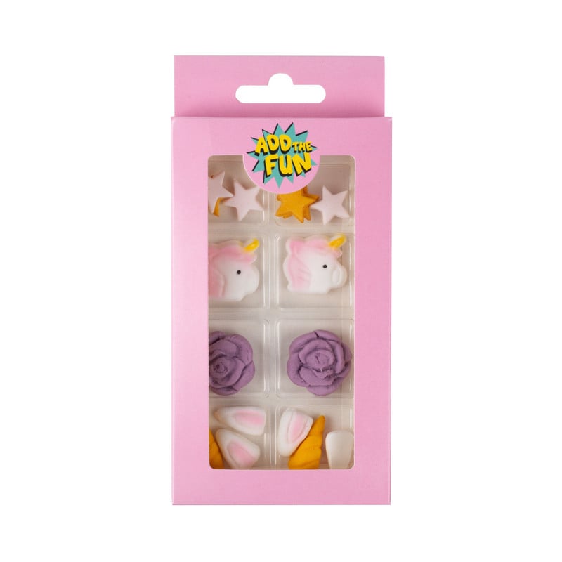 Taartdecoratie unicorn - multikleur