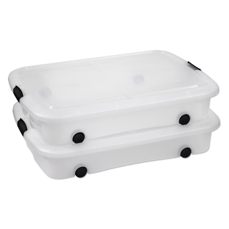 Iris clearbox onder-het-bed laag - 35 liter - set van 2