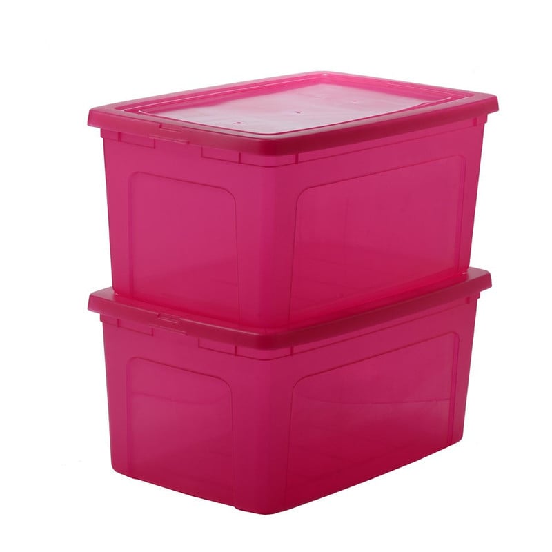 Iris clearbox - 50 liter - roze - set van 2