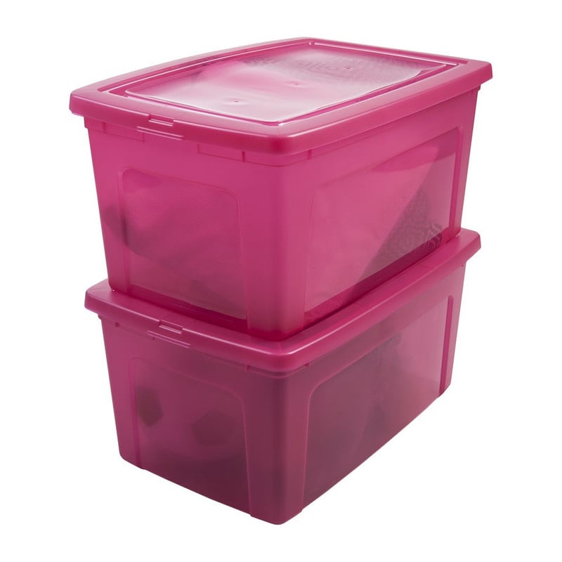 Iris clearbox - 50 liter - roze - set van 2