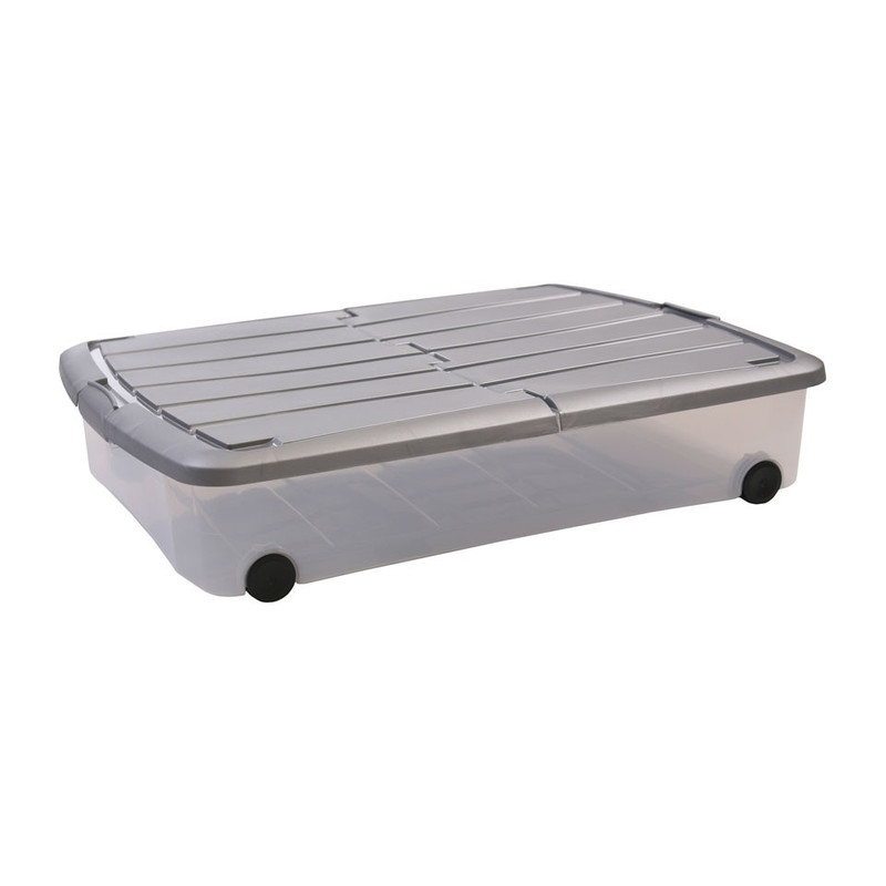 Iris onder-het-bedbox - 50 liter - transparant
