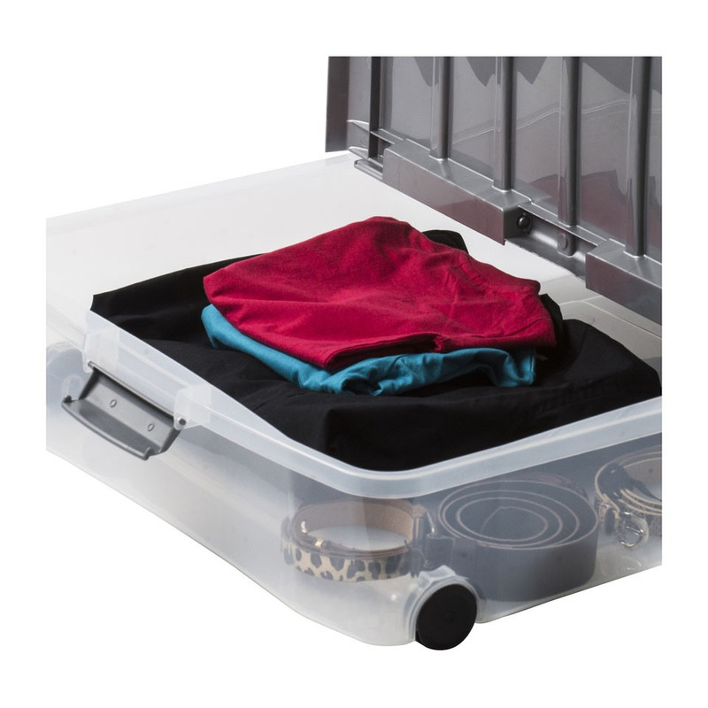 Iris onder-het-bedbox - 50 liter - transparant