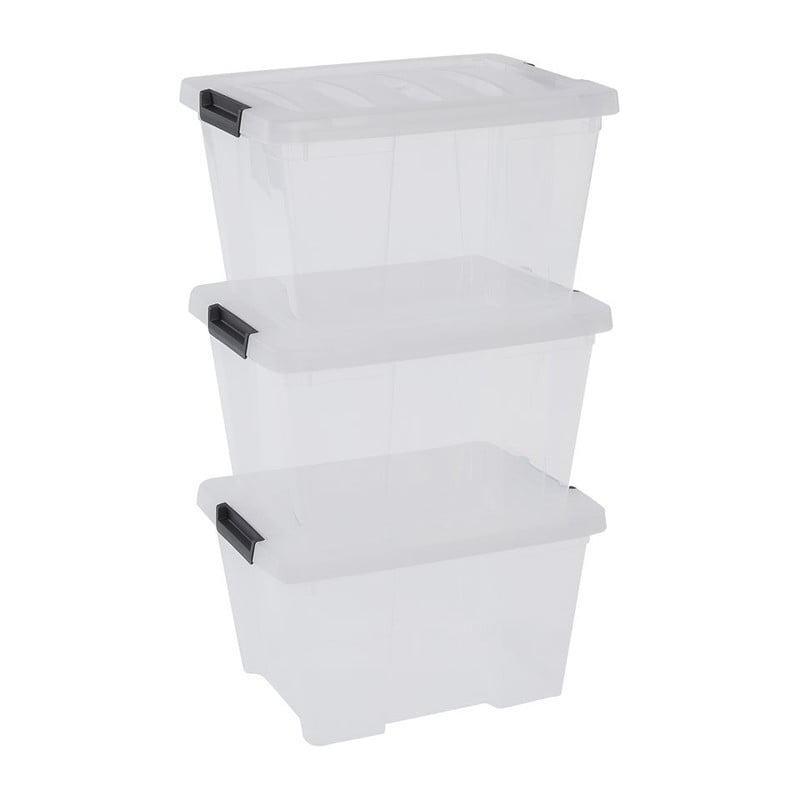Iris clearbox - 30 liter - transparant - set van 3