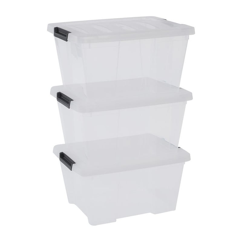 Iris clearbox - 45 liter  - transparant - set van 3