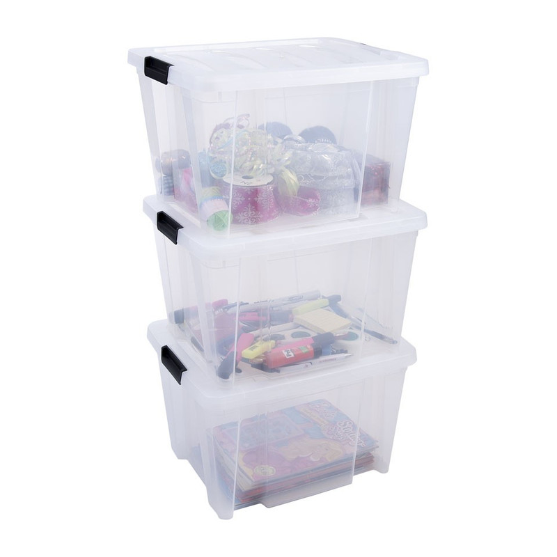 Iris clearbox - 45 liter  - transparant - set van 3
