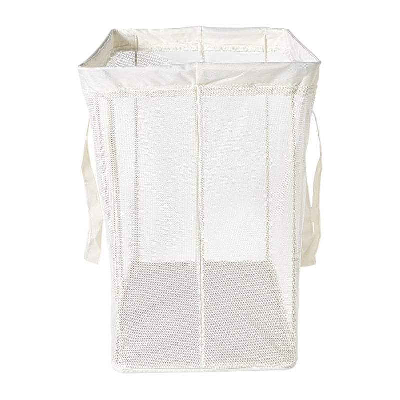 Opbergmand/wasmand met handvatten - wit - 53x46x33 cm