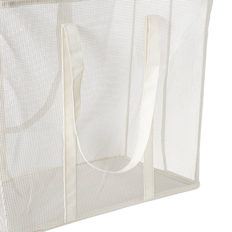Opbergmand/wasmand met handvatten - wit - 53x46x33 cm