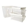 Opbergmand/wasmand met handvatten - wit - 53x46x33 cm
