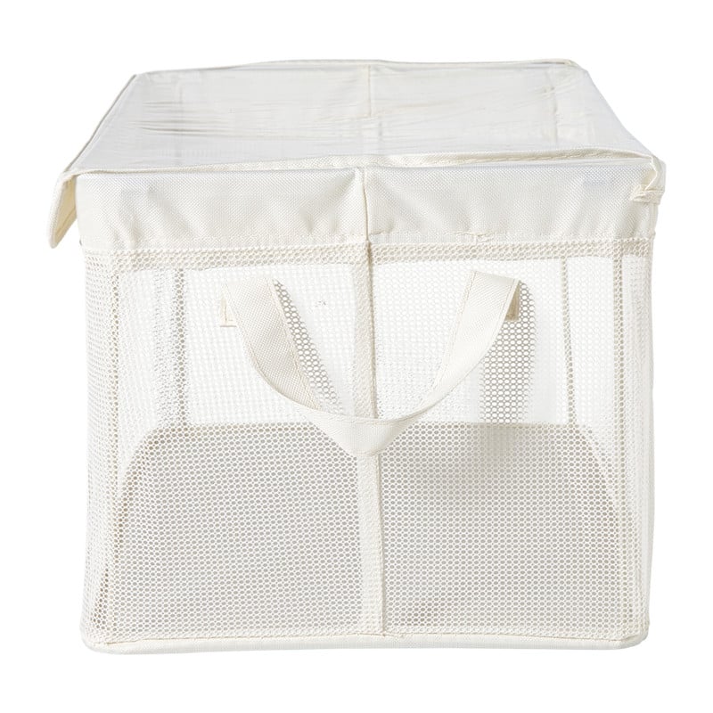 Opbergmand met handvatten - wit - 30x47x25 cm