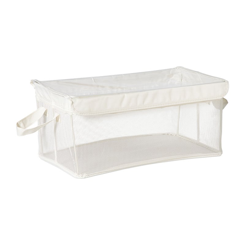 Opbergmand met handvatten - wit - 25x44x20 cm