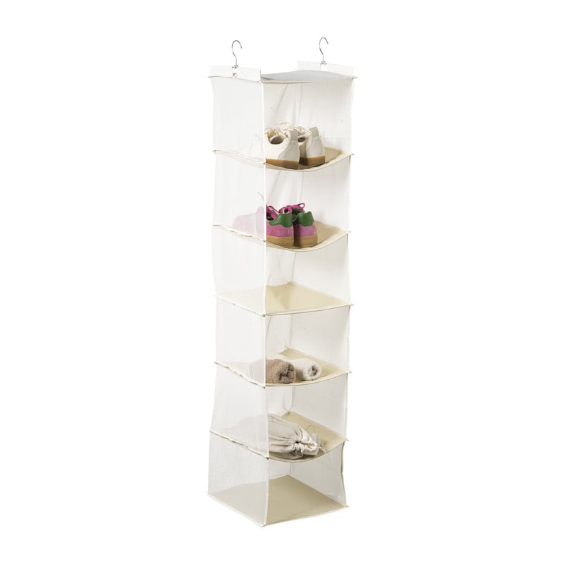 Hang organiser met 6 vakken - wit - 125x30x30 cm