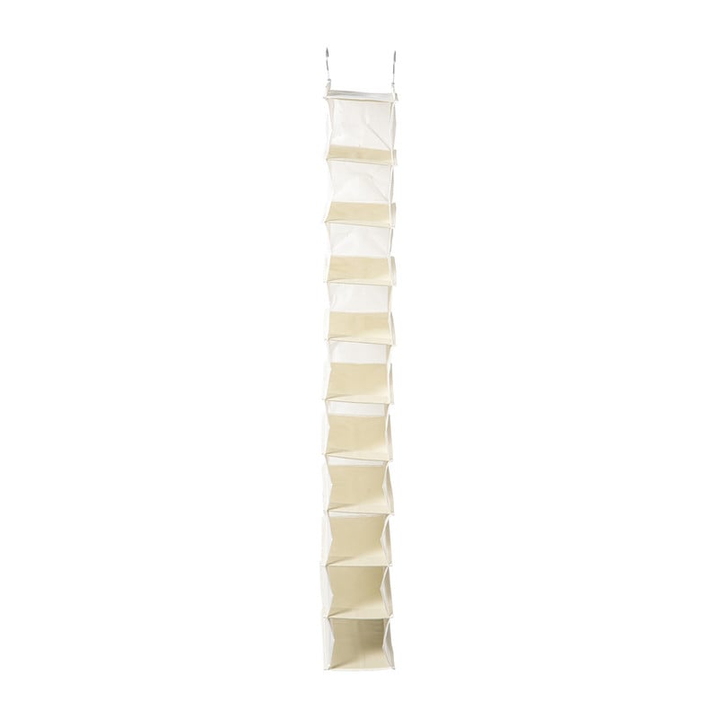 Hang organiser met 10 vakken - wit - 125x15x30 cm