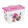 Sunware Q-line fun-baking opbergbox - 22 liter - wit/roze