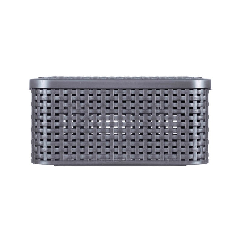 Curver opbergmand met deksel klein - grijs - 19.8x29x14.2 cm