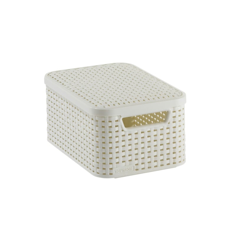 Curver opbergmand met deksel klein - wit - 19.8x29x14.2 cm