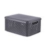 Curver opbergmand met deksel middel - grijs - 28.7x38.6x17 cm