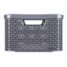 Curver opbergmand met deksel middel - grijs - 28.7x38.6x17 cm