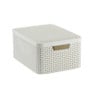 Curver opbergmand met deksel middel - wit - 28.7x38.6x17 cm