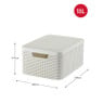 Curver opbergmand met deksel middel - wit - 28.7x38.6x17 cm